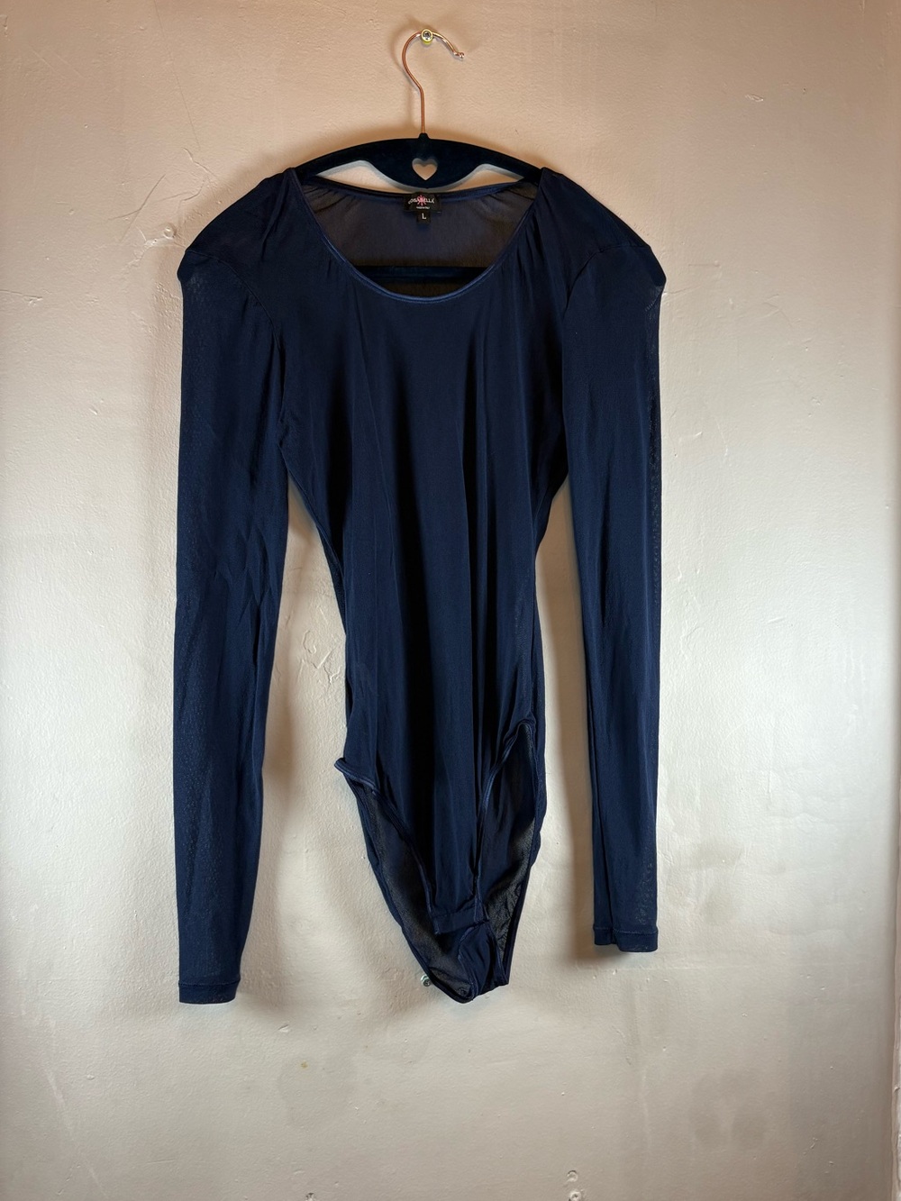 Cosabella Navy Mesh Long Sleeve Bodysuit – Made in Italy, Size L